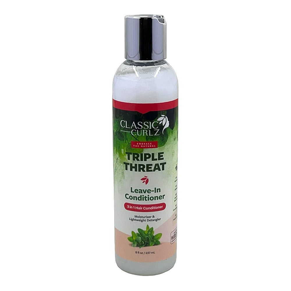 Classic Curlz Triple Threat 3 in 1 Hair Leave-In Conditioner 8Oz (237ml)